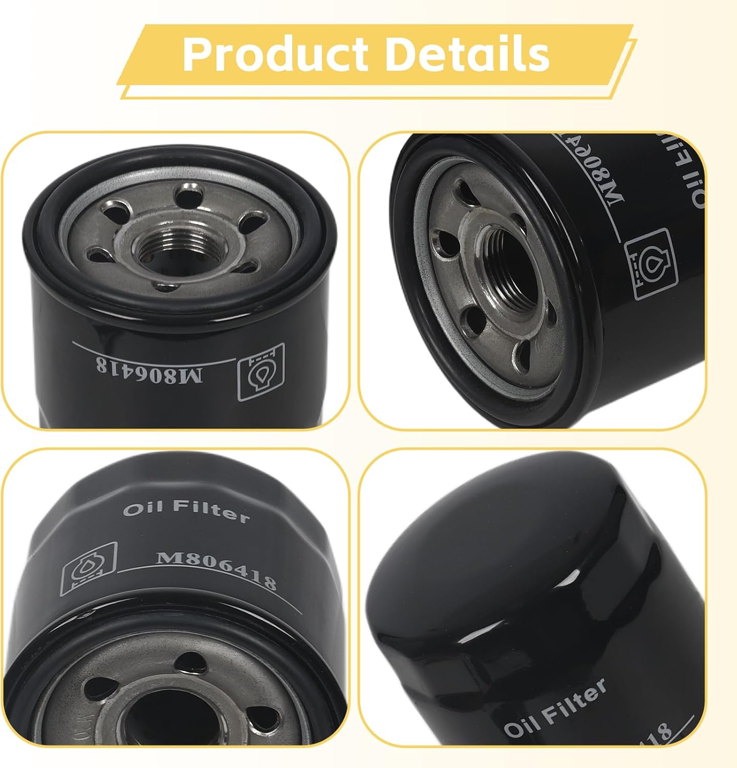 3 Pack Oil Filter M806418 Compatible with John Deere 2210 4010 1023E 1025R 1026R 755 855 670 1435 X495 X740 X744 X748