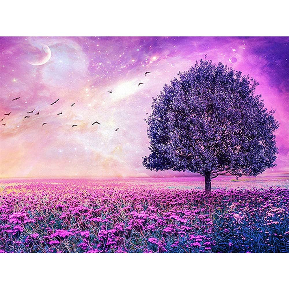 Peinture au diamant grand arbre 80x180cm anti-stress adulte