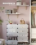 SONGMICS 10-Tier Shoe Rack, Cube Storage Organizer Units, DIY Modular Closet Cabinet, White ULPC10W