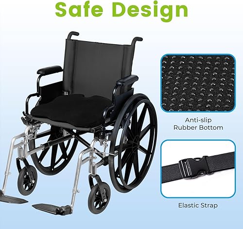 Miniatura 6 de Dreamer Car Cojín de asiento para el conductor del asiento del automóvil, cojines de espuma viscoelástica para silla de oficina con tamaño más