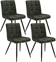 Vista 12 de DUHOME Juego de 4 sillas de comedor de terciopelo, modernas de mediados de siglo, sillas auxiliares, sillas de lectura para sala de estar, cocina