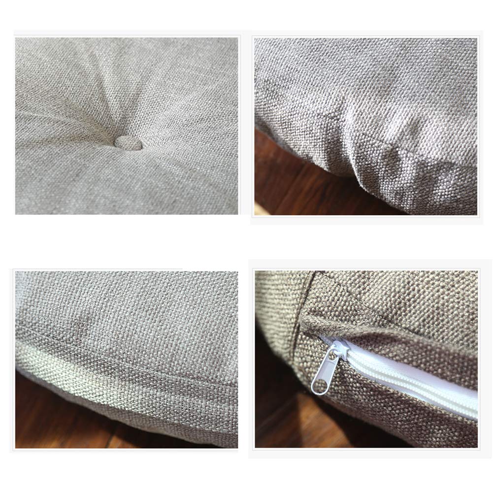 Cuscino rotondo da meditazione per pavimento, 15 cm di spessore, in lino, lavabile, per finestra a bovindo, sgabello per studenti, divano, panchina, cuscino da yoga, verde, 71 cm