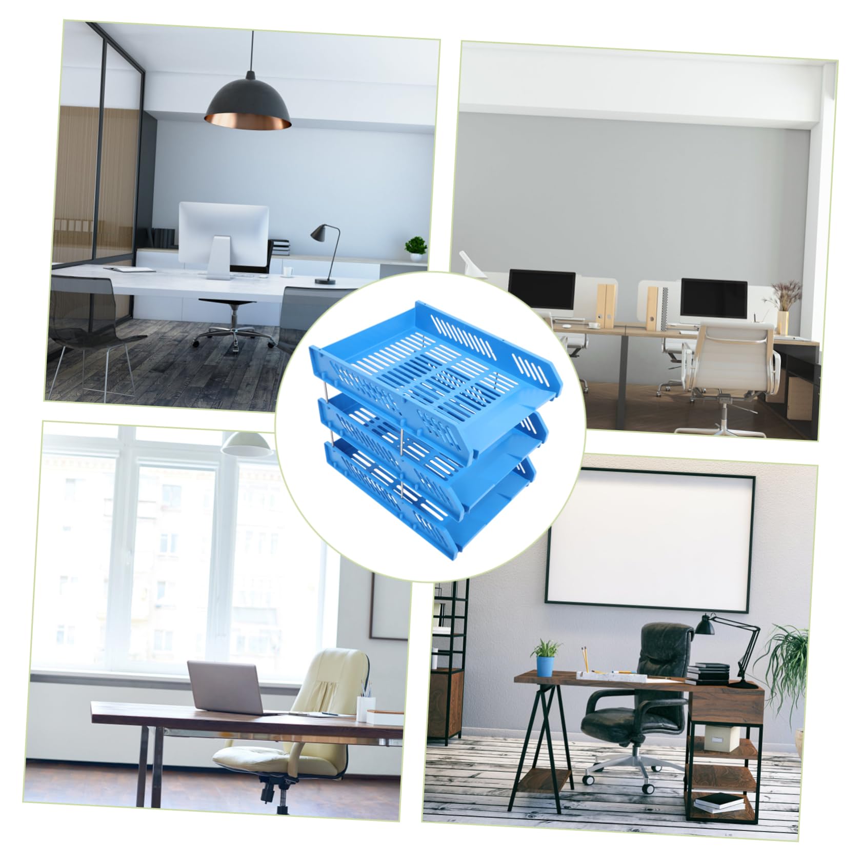 NUOBESTY Organiseur De Bureau À 3 Niveaux - Support De Rangement pour Dossiers - Corbeille À Courrier en Maille - Support pour Trieur De Papier - De Rangement pour Le Bureau Et La Maison