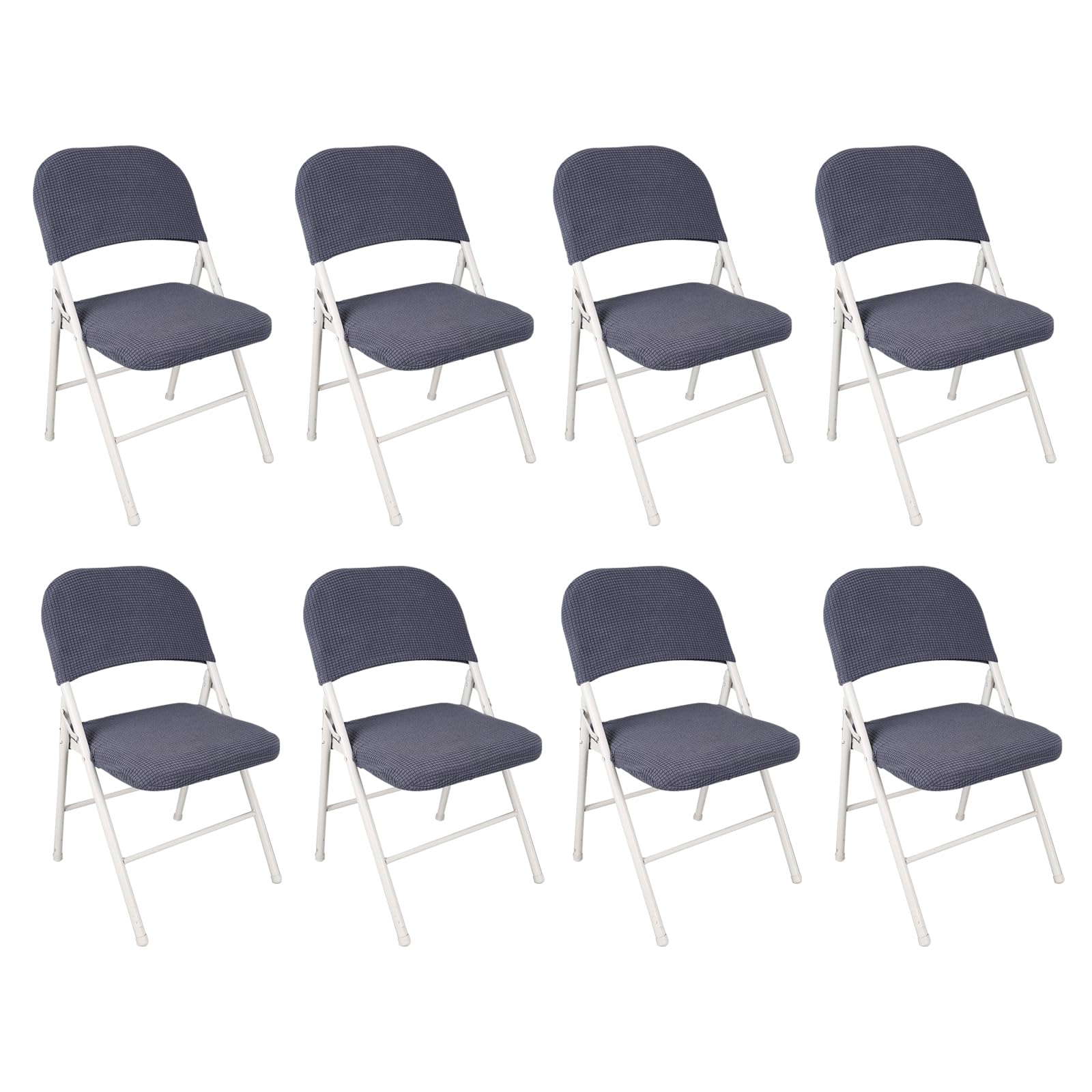 Housse de chaise extensible en velours gris foncé amovible pour salle à manger lot de 8