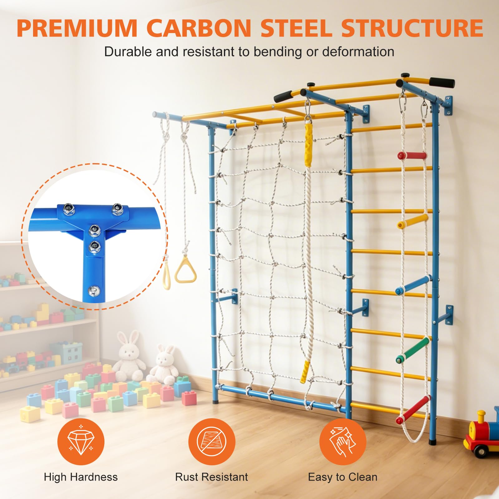 Generisch Equipo de escalada 7 en 1 para niños pequeños, soporta hasta 99,8 kg