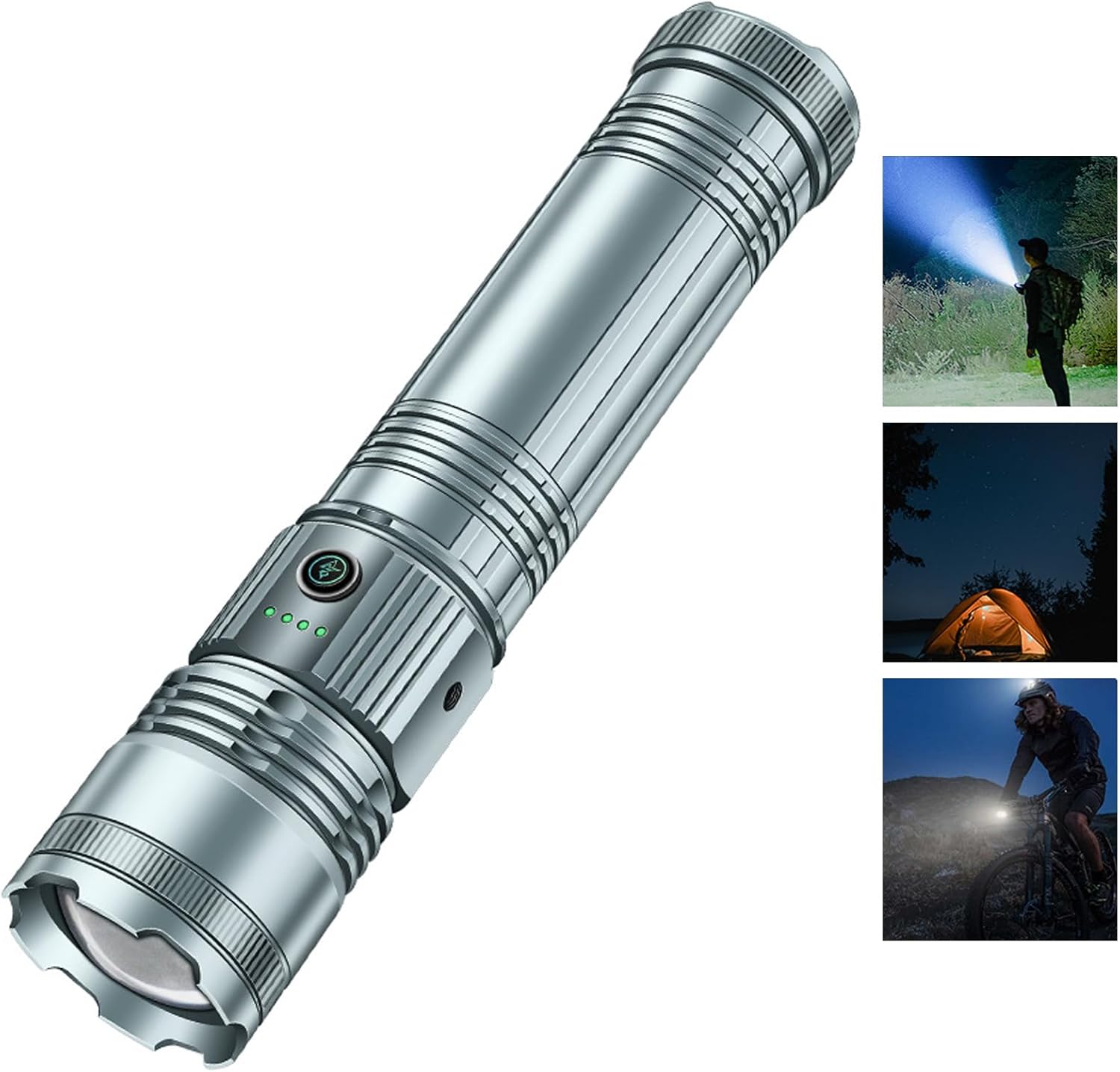 New X9 Multi-Mode Tactical Flashlight - X9 Flashlight, Adjustable Zoom, LED Flashlights High Lumens Rechargeable for Home Camping (B)