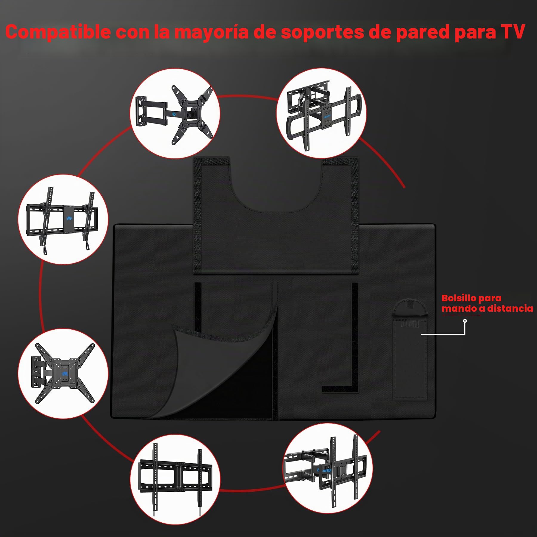 Zettum Funda de TV Plegable para televisores de 28 a 32 Pulgadas – Impermeable y Resistente, Funda Protectora para Pantalla Fabricada en Tela Oxford 600D PU con Cremallera y función abatible