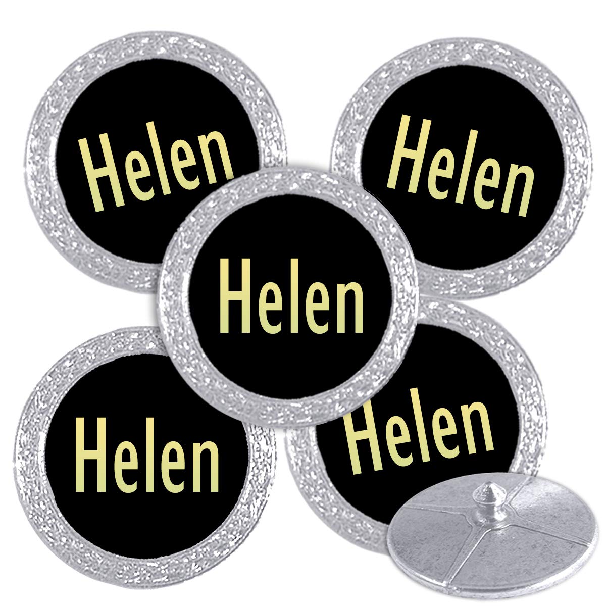 Best Impressions Silver Coloured Golf Ball Markers with Names (Helen) — image 1