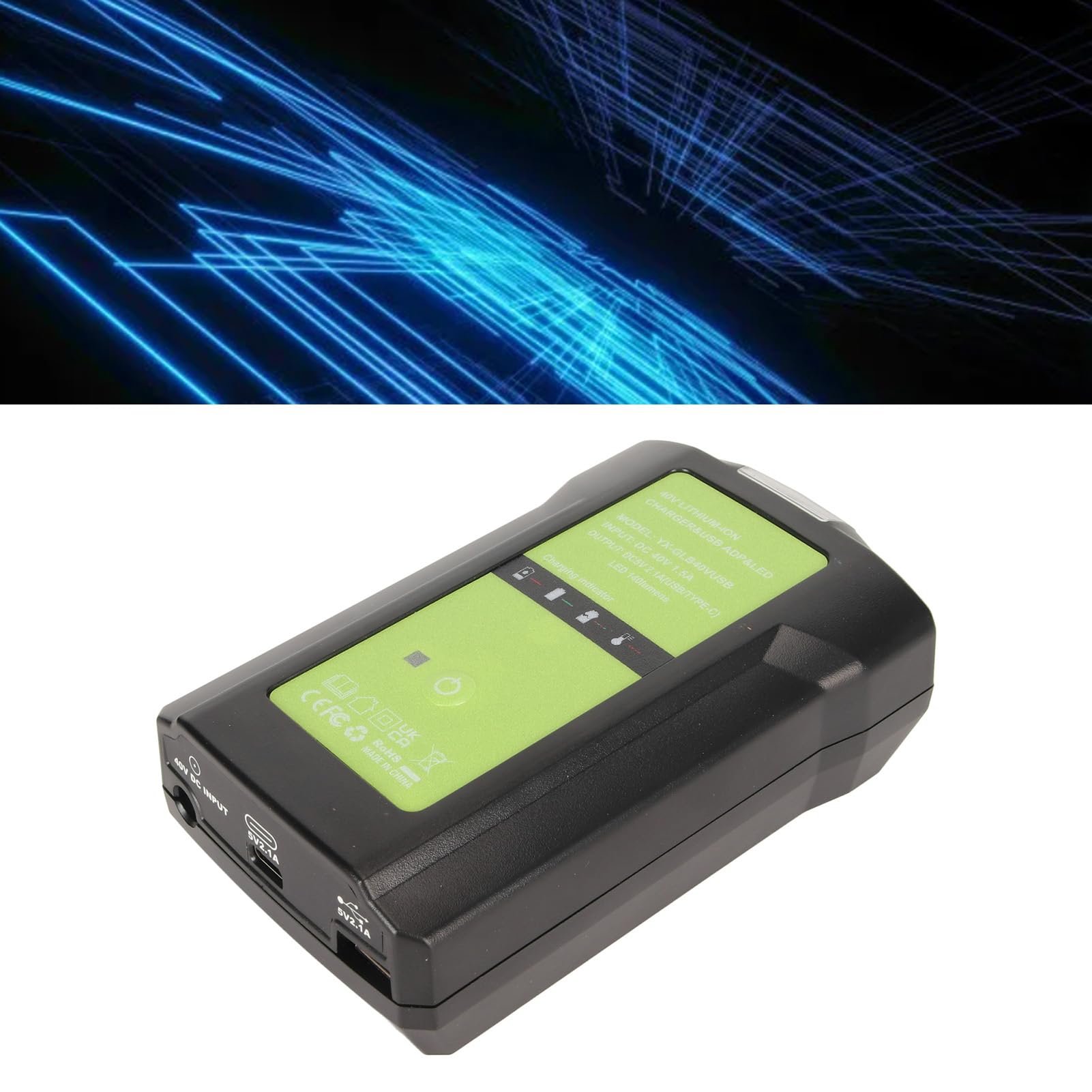 Caricabatterie da 40 V, Caricabatterie GLB40V Indicatore di Funzionamento Forti Luci LED in ABS Plug and Play per il Telefono