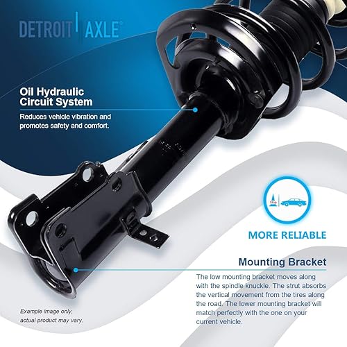 Miniatura 1102 de Detroit Axle - Puntal delantero para Hyundai Sonata 2012-2014 2012-2015 Kia Optima, puntal lateral izquierdo con montaje de resorte helicoidal 2013