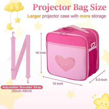 Carrying Case Compatible with Little Tikes Story Dream Machine Starter Set, Portable Toys Bag with Shoulder Strap fits for Little Tikes Projector, Character, Audio Play, Pink (Bag Only)