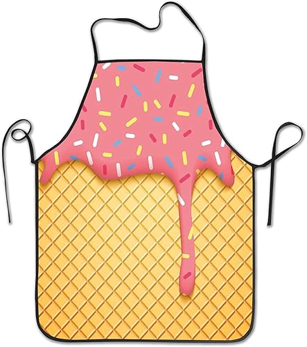 Delantales para hombres con diseño de helado y gofres, delantales divertidos con babero para hombres y mujeres, delantal de cocina para hornear,
