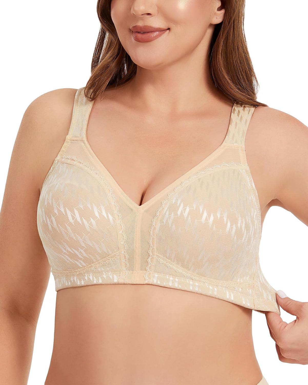 Women's Minimizer Bra Wirefree Full Coverage Plus Size Non Padded Large Bust Support Seamless Comfort Bra