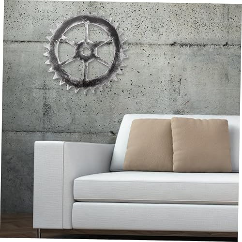 Miniatura 8 de Ipetboom Rustic Wooden Gear Wall Ornament Retro Industrial Decor for Bar Home Bedroom Living Photography Prop Unique Chic Wall Hanging Art