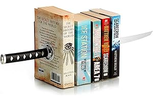 Katana Book End: Unique Metal Book Stopper for Shelves