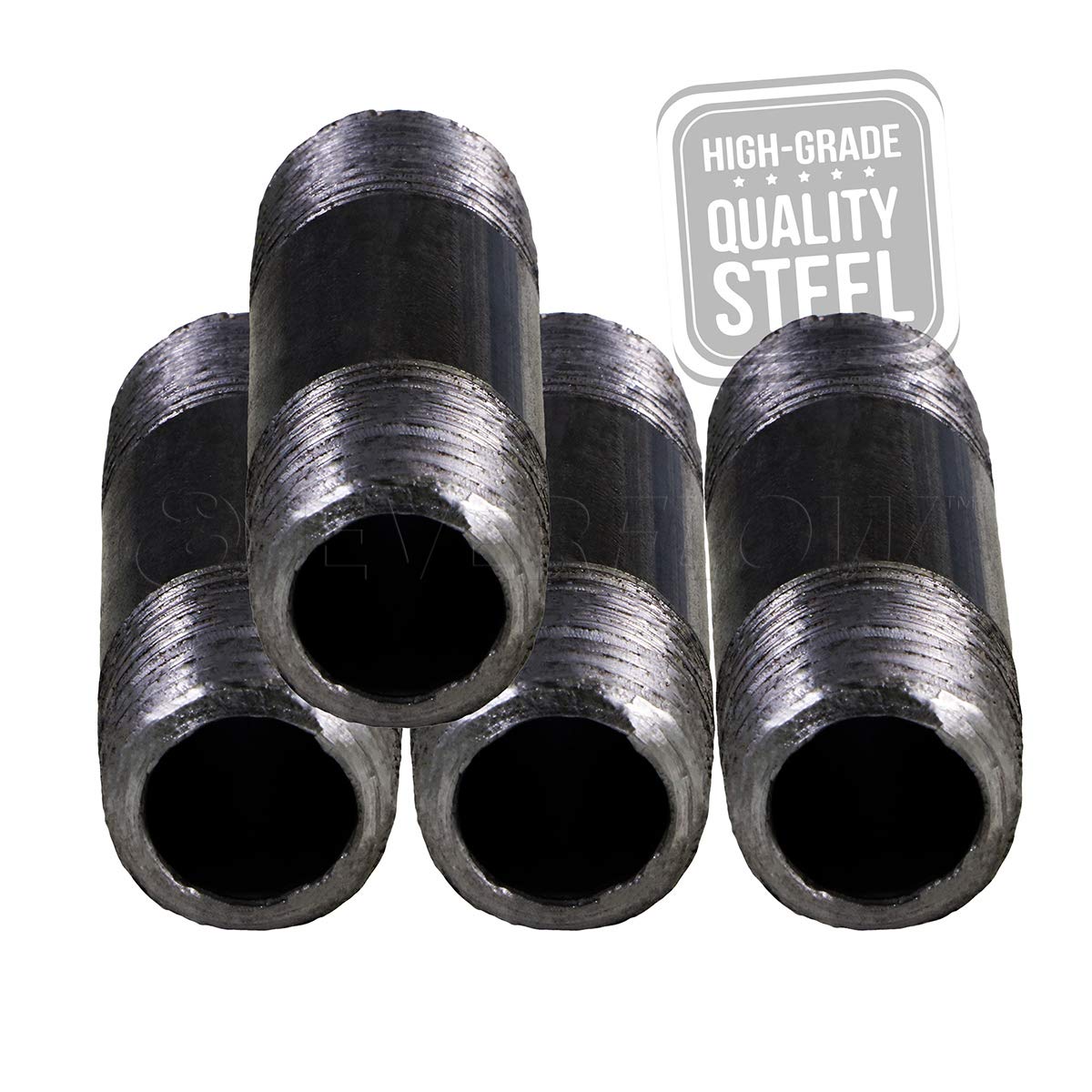 Everflow OQCM1270-4 Tubo de Acero para pezón, Negro, 1/2"-7"