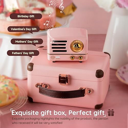 Miniatura 6 de Muzen OTR - Altavoz Bluetooth, portátil, inalámbrico, vintage, con sonido nítido, altavoces Bluetooth con radio FM, para el hogar, oficina y