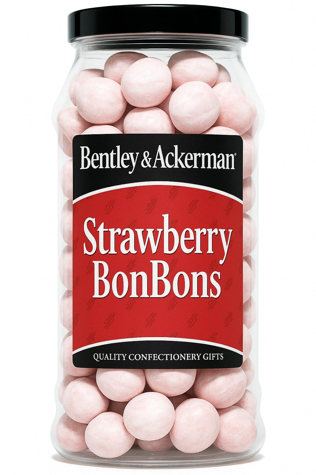Strawberry Bonbons - (605g) Original Creamy Strawberry Bon bons Sweets in a Gift Jar By Bentley & Ackerman's Sweet Shop.