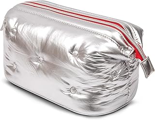 Large , Makeup Bag,Waterproof Make up Pouch, Toiletry Bag for Men , Large Capacity Portable Cosmetic bag Storage Organizer,Zipper Pouch Travel Cosmetic Organizer for Women and Girls. (Silver)