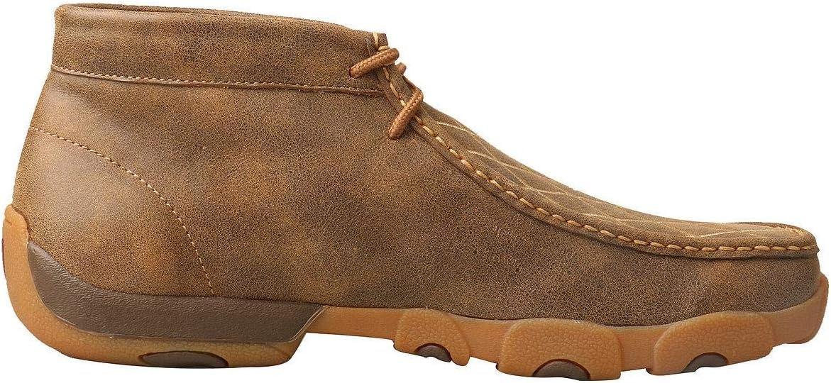 Twisted X Men's Chukka Driving Moc Boot, Light Brown & Embroidered Vamp, 7 W