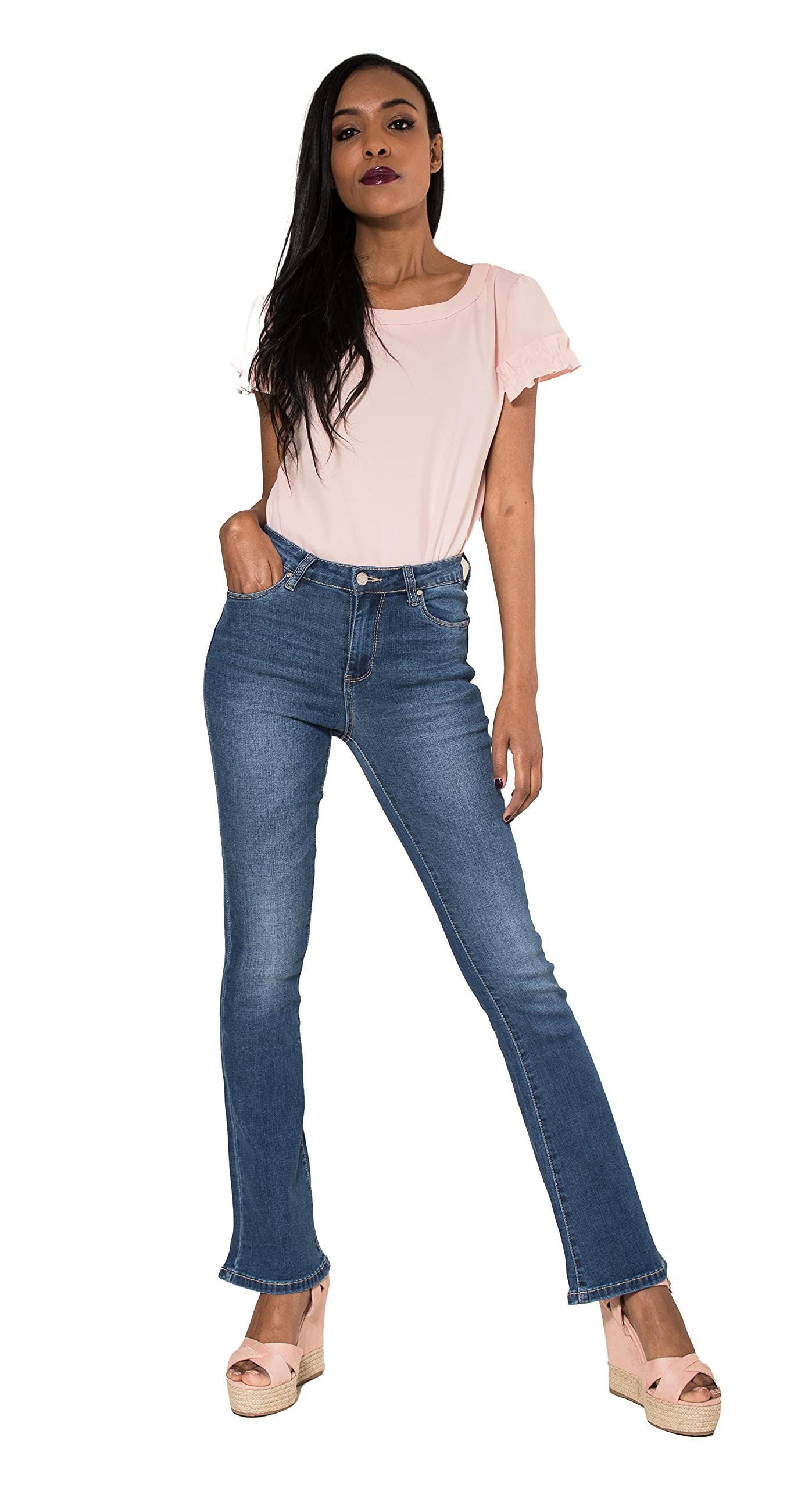 Nina Carter Jean évasé taille haute Bootcut pour femme