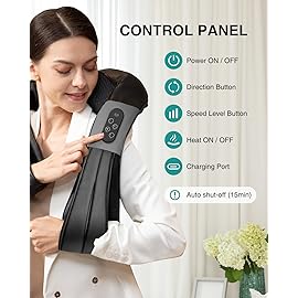 Nekteck Neck Back Massager with Heat, Cordless Shiatsu Shoulder Massager for Pain Relief Deep Tissue, Electric 3D Kneading Massage Pillow for Body Muscle, Gifts for Men Women Dad Mom