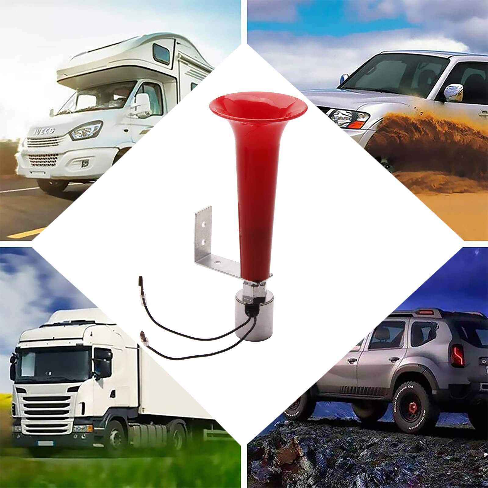 FARBIN Klaxon à Air Sifflet 12V-24V Klaxon Sifflet à Pression Sifflet Turc | 120dB Klaxon voiture, Trompette tracteur, universel pour voiture camion tracteur moto