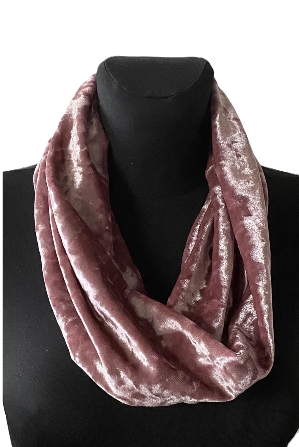 handmade ballerina pink crushed velvet infinity scarf, cowl, snood
