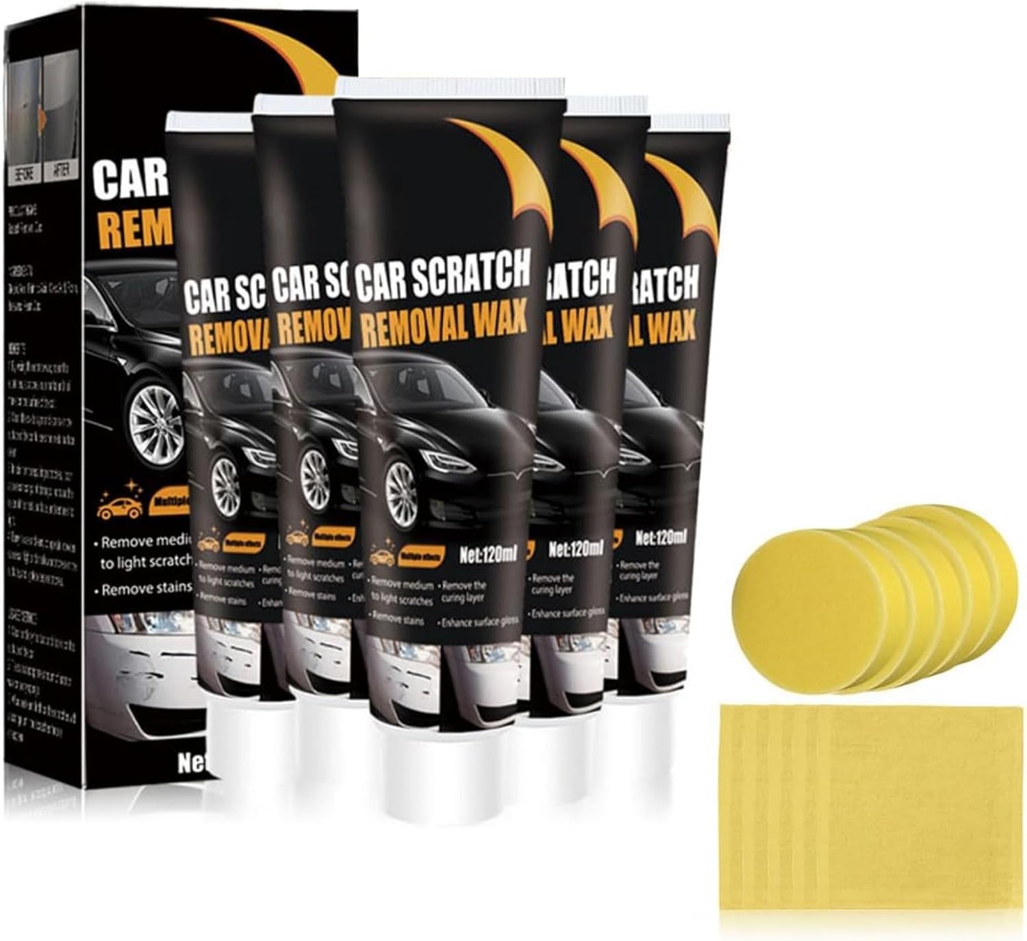 Car Scratch Remover Wax Medium To Light Scratches & Paint Swirls Removal, Scratch Repair Paste To Restore Shine, Gloss Enhancer For All Car Paint (120ml) (5)