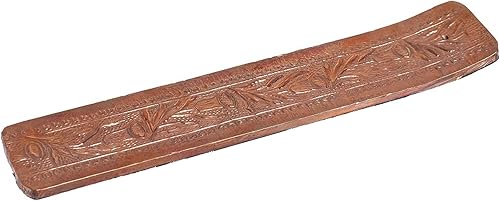 Hosley - Soporte para varillas de incienso de madera, 10.2in de largo, revestido con lámina decorativa de metal, ideal como regalo para bodas,