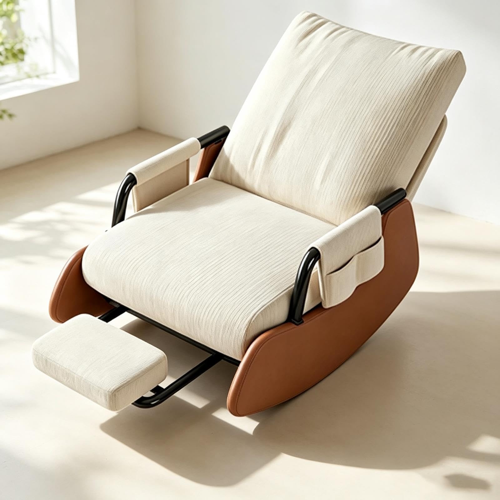 Fauteuil à bascule confort avec repose-pieds, fauteuil salon ergonomique
