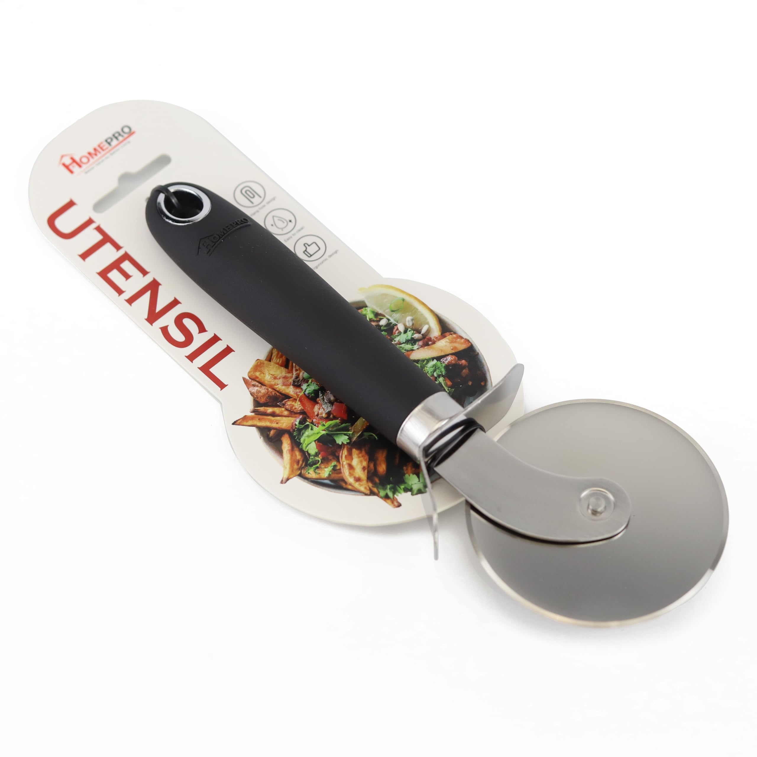 HOMEPRO Better Value for Better Living Home Pro Pizza Roller with Handle, Black