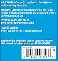 Vista 3 de The Vitamin Shoppe Inositol 650MG, apoya el hígado saludable celular (100 cápsulas)