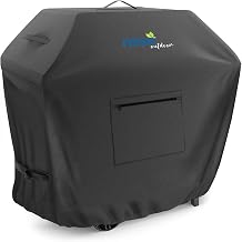 Nestl BBQ Grill Cover with Front Zipper Pocket - Waterproof Gas Grill Cover, Durable UV & Fade Resistant Barbecue Grill Cover - 58 Inch, Black