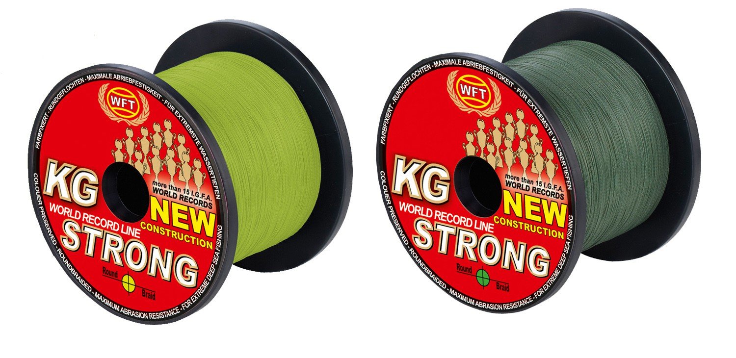 WFT KG STRONG 600 m 0,08 mm 10 kg, pleciony sznurek, sznur morski, sznur wędkarski, pleciony, kolor: zielony