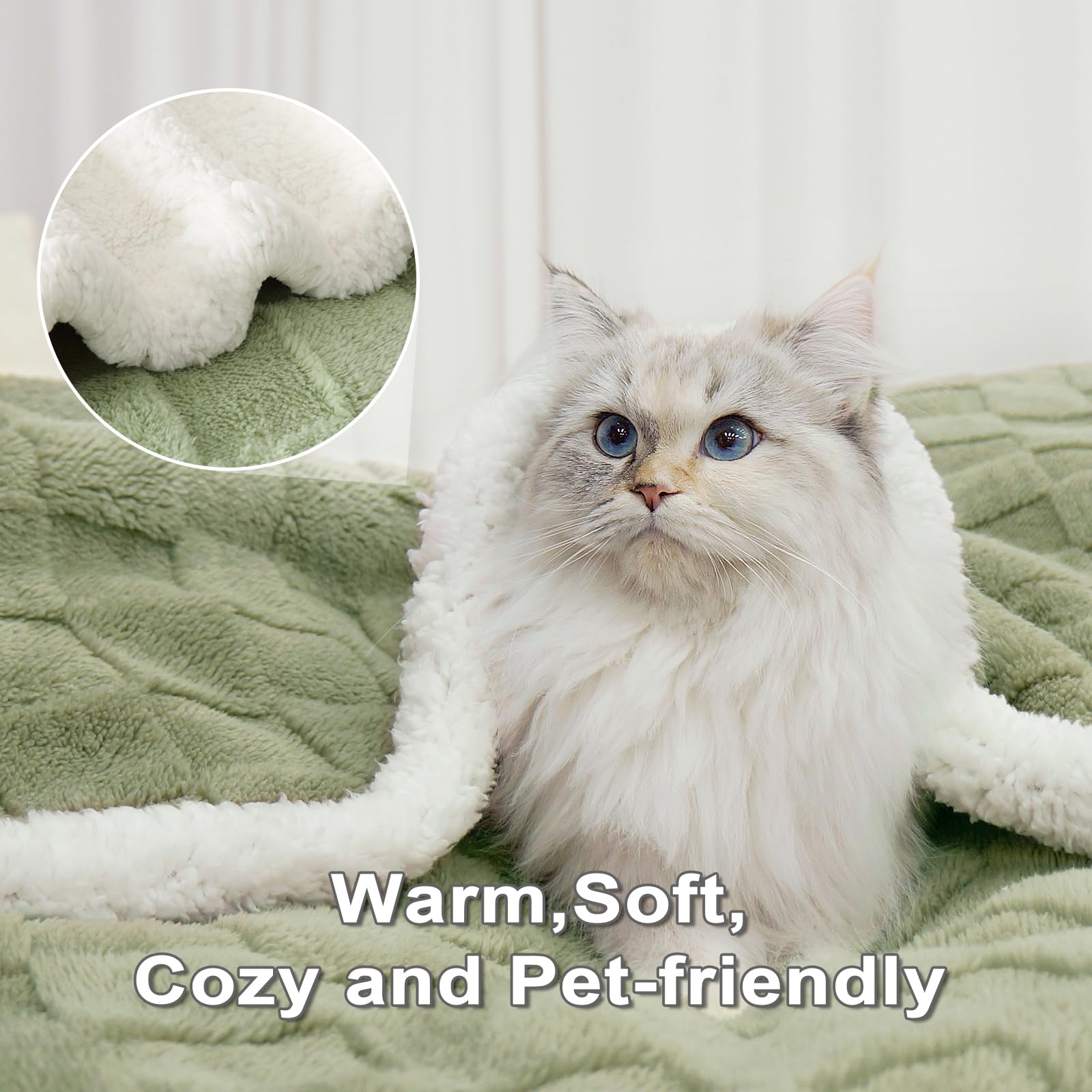 Gracelife Sherpa Blanket Throw Fleece Blanket Double - Image 3