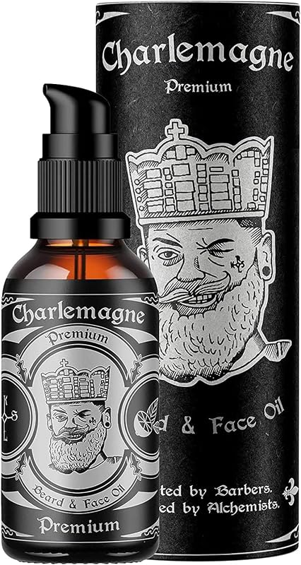 Óleo para Barba Charlemagne com fragrância de couro, vegano, 30 mL