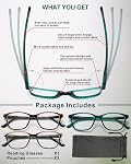 Reading Glasses for Women, 3-Pack Blue Light Computer Eyeglasses, Cat-Eye Fashion Full Frame with Spring Hinge Ladies Readers +2.25diopter | Blu-blocker Computer Reading Eyeglasses +2.25diopter Ladies Cat-Eye Fashion Full Frame with Spring Hinge