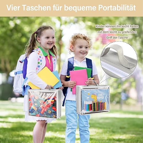 Miniatura 5 de Organizador y almacenamiento para colocar sobre la puerta, soporte de juguetes colgante con 4 bolsas extraíbles transparentes, funda de pared para