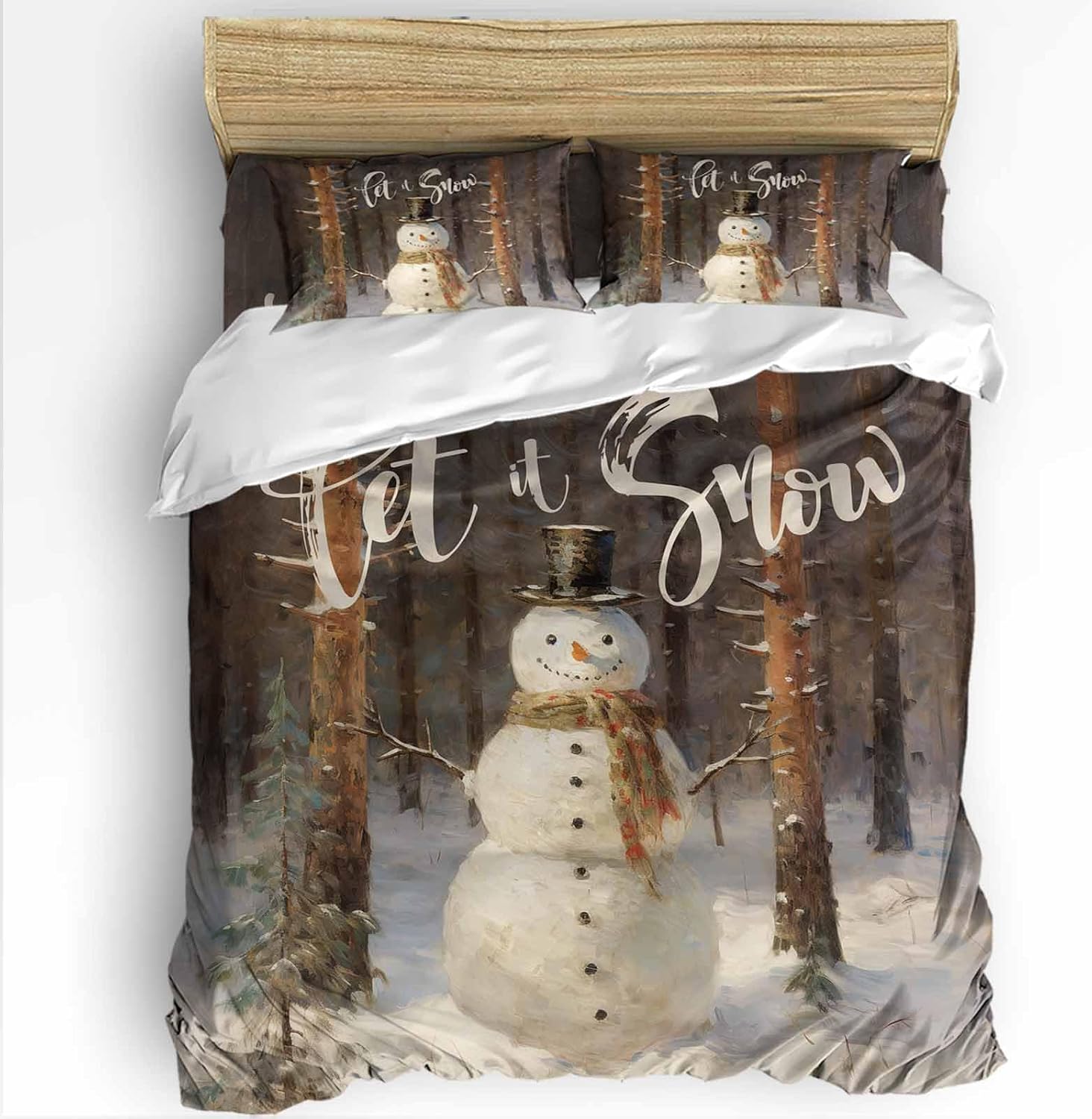 Christmas Comforter Sets California King Size Snowman Soft