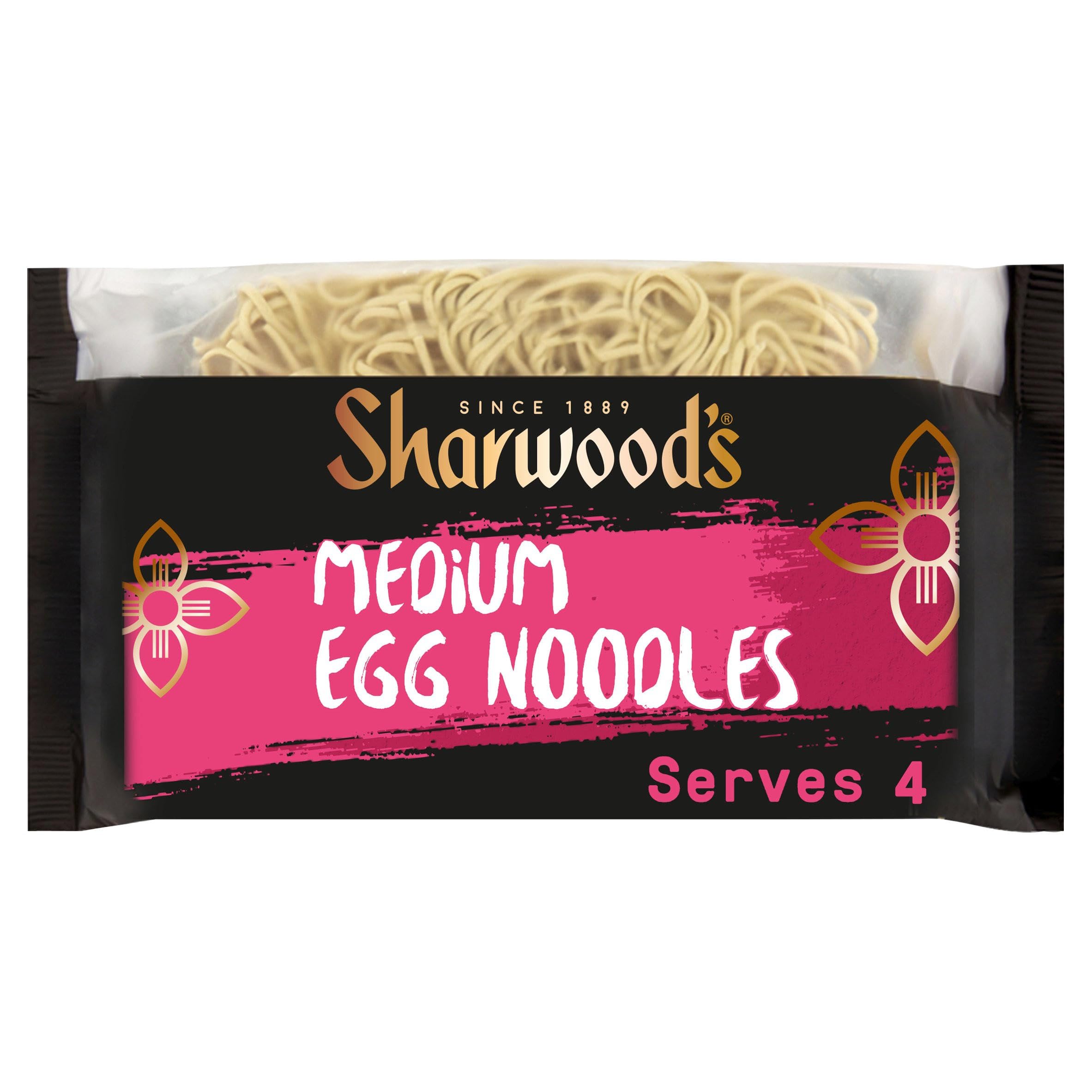 Sharwood's Medium Egg Noodles – Authentic Asian Style, Quick-Cook & Versatile, 226 g (Pack of 1 )