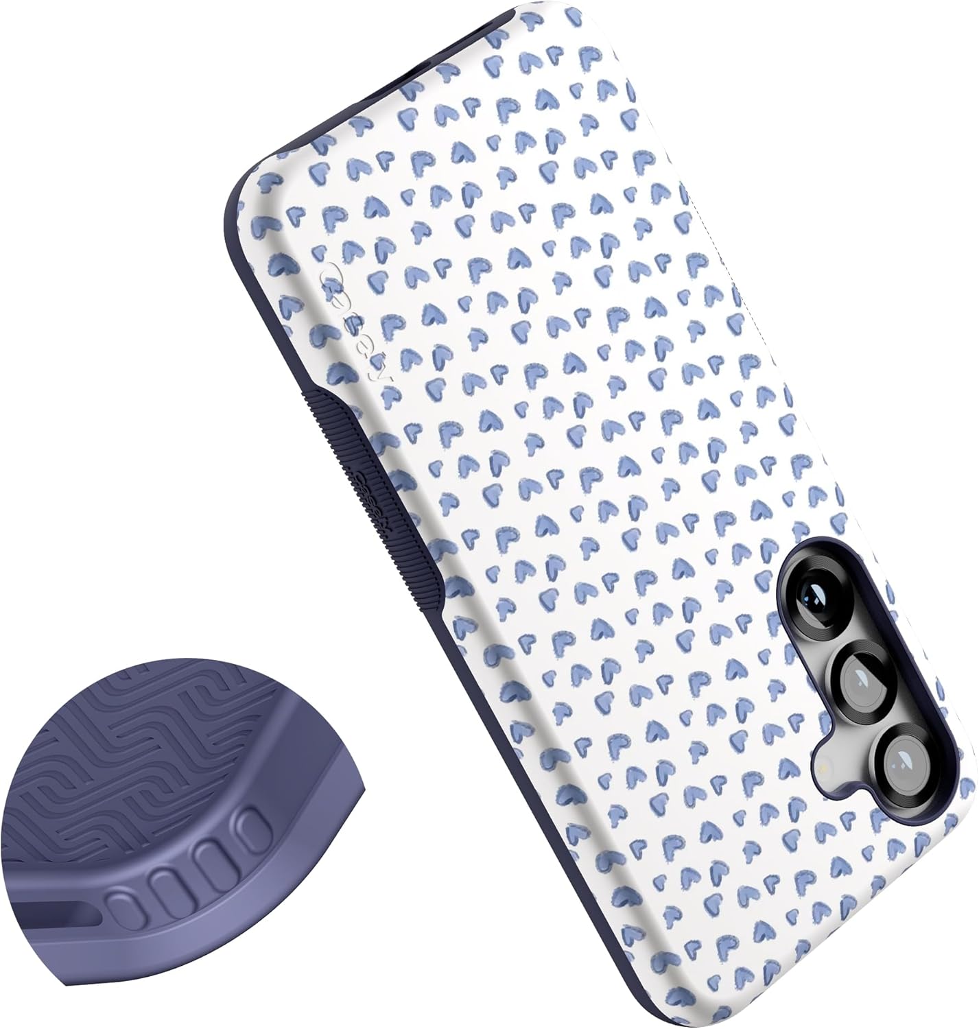 Casely Galaxy S25 Plus Case | Lovebug | Blue Hearts | Bold Protective Design | Compatible with MagSafe