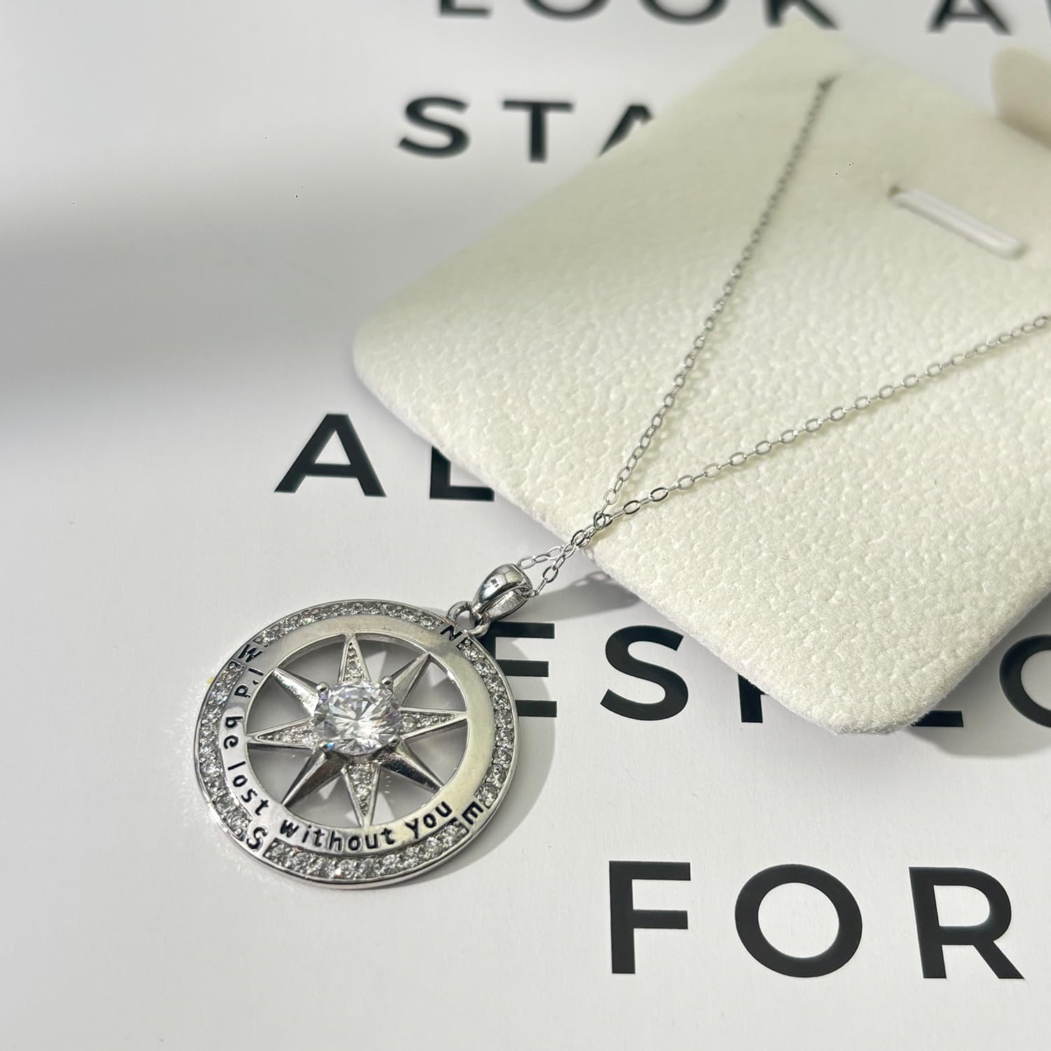Compass Necklace for Women, Gifts for Her, Wife Birthday Gift Ideas - I'd Be Lost Without You(18k Real Gold Filled With S925) image 4