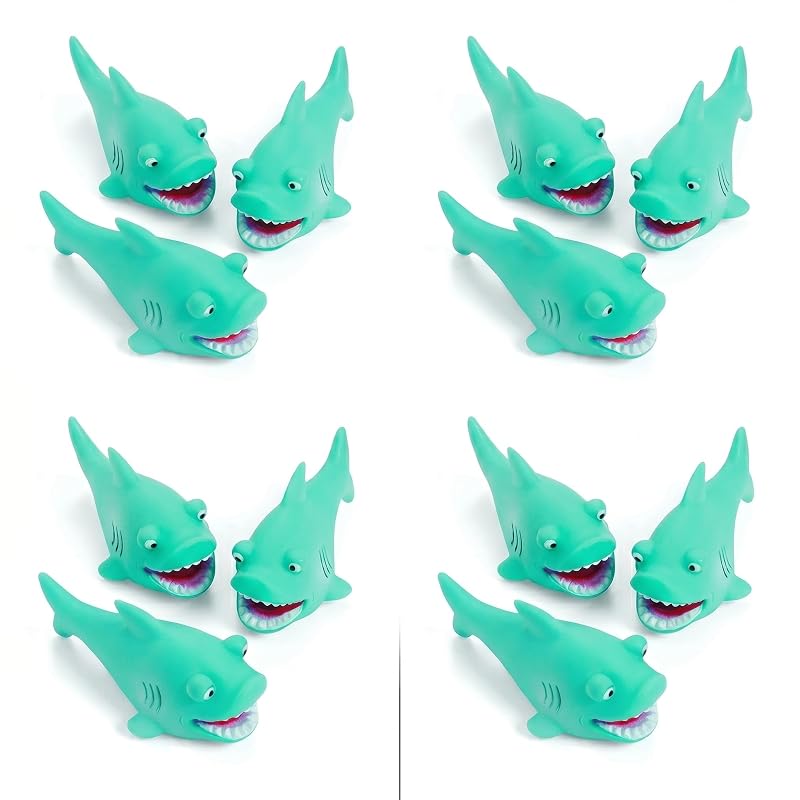 Fun Express Mini Shark Squirt Toys 12 Pack - Water Guns for Kids Bath Toys & Pool Toys Set - Party Favors for Kids Birthday Goodie Bag Stuffers | Beach Toys Summer Water Toys for Bulk Gifts