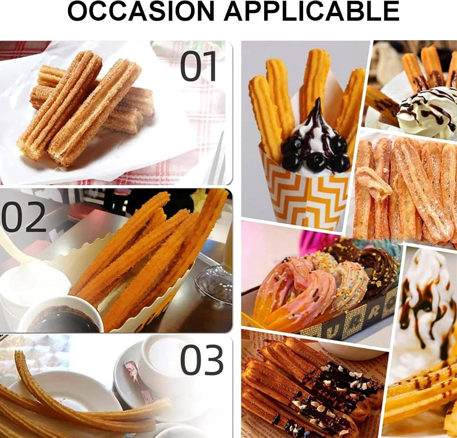 Qiang Fabricante De Churros Comercial,Máquina para Hacer Churros Rosquilla Española Manual 2l/3l con 5 Moldes,Máquina Llenado Churros Española Vertical Acero Inoxidable,3L