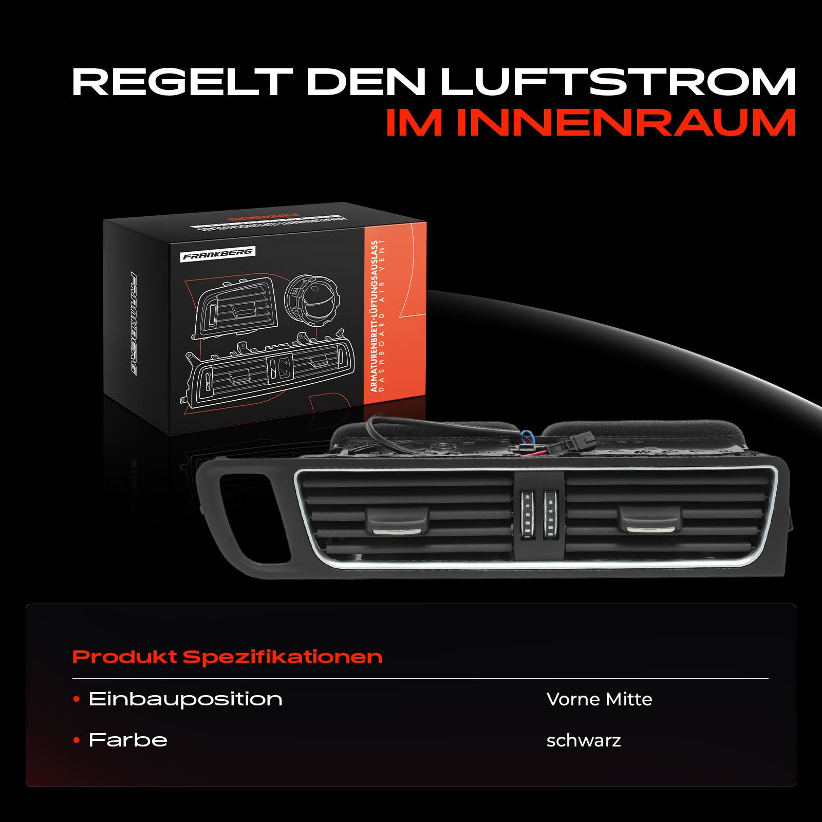 Frankberg Lüftungsdüse Luftauslassdüsen Vorne Mitte Kompatibel mit Q5 8RB SUV 2008-2017 Q5 FYB FYG SUV 2016-2018 Replace# 8R1820951GWVF-PT