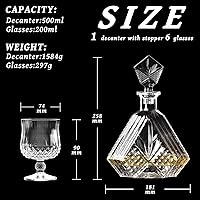 Vista 2 de Decantadores de whisky de cristal, decantador sin plomo con tapón de vidrio, decantador de vodka para vino, decantadores para alcohol, bourbon