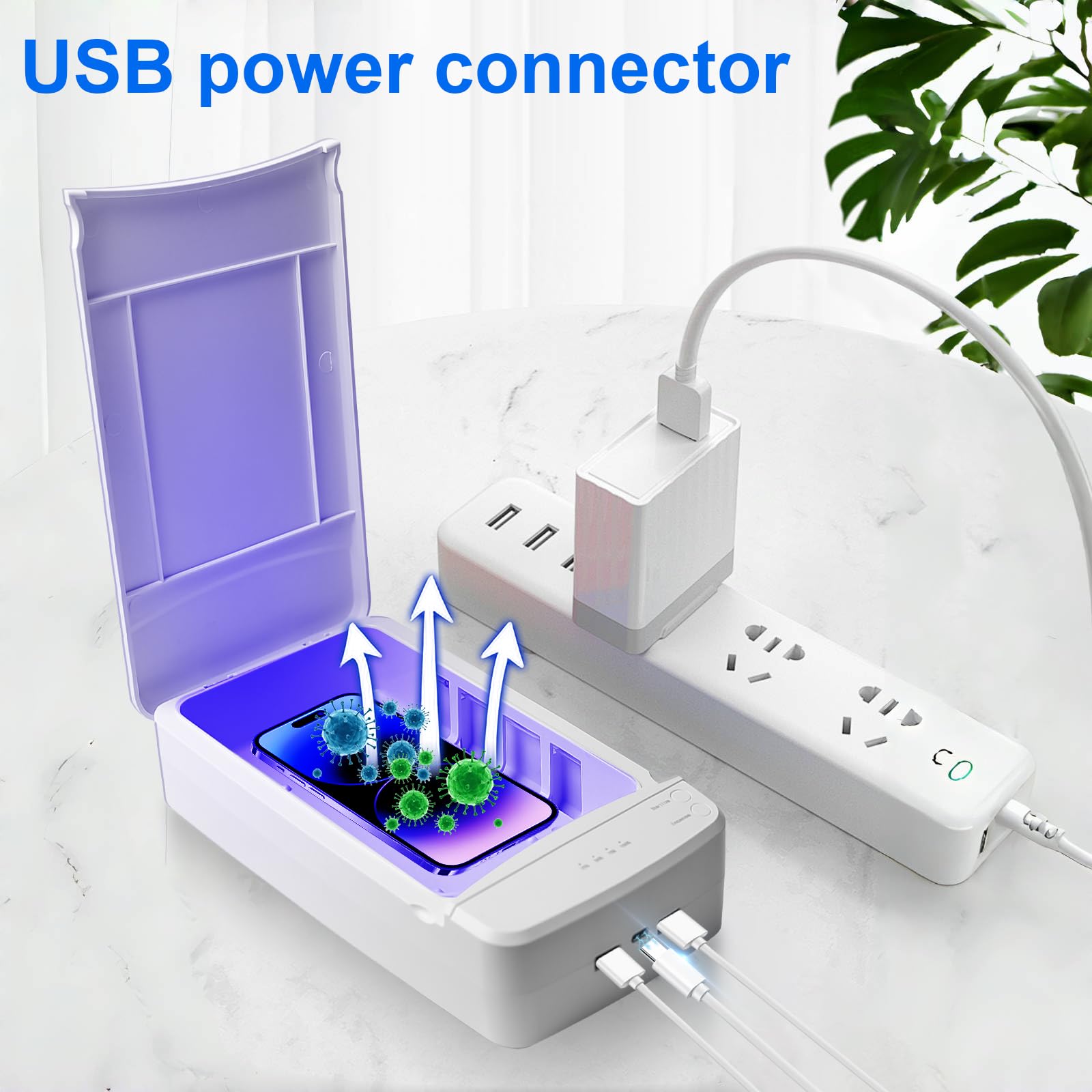 Sterilizzatore portatile per lampada UV a doppio strato - Scatola professionale per unghie UV - Dispositivo di disinfezione a LED - Dispositivo di disinfezione per saloni di manicure
