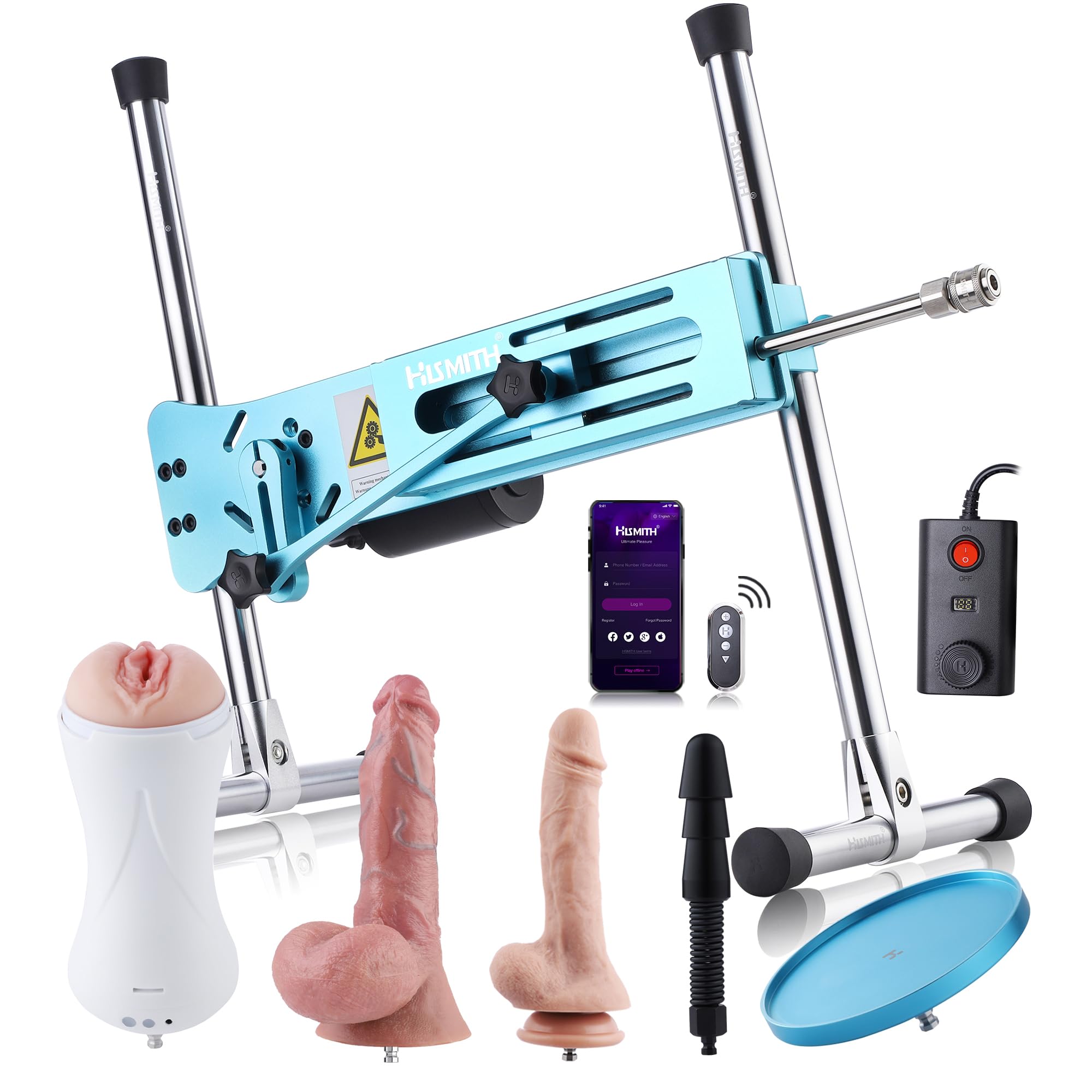Hismith 100W Premium Sex Machine 3 0 Pro APP Controlled Sex Machine with KlicLok System Blue Love Machine