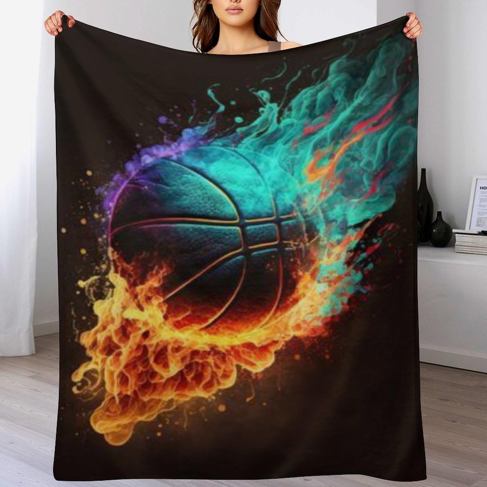 Plaid basket-ball doux et chaud pour voyager et moments cocooning